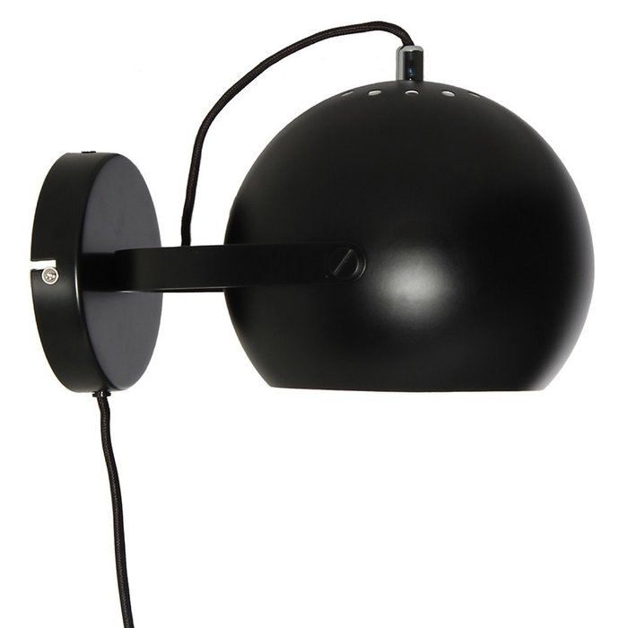 Настенная Лампа Ball с подвесом черного цвета