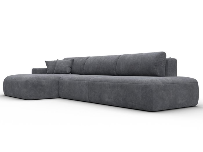Угловой диван-кровать Лига 036 Модерн Лонг в обивке из велюра темно-серого цвета левый - лучшие Угловые диваны в INMYROOM Угловой диван-кровать Лига 036 Модерн Лонг в обивке из велюра темно-серого цвета левый - лучшие Угловые диваны в INMYROOM