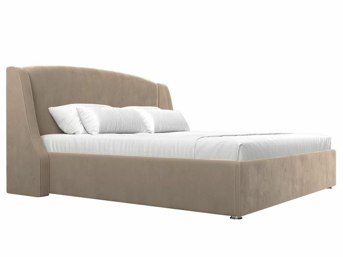 Кровать Лотос 200х200 бежевого цвета с подъемным механизмом - лучшие Кровати для спальни в INMYROOM