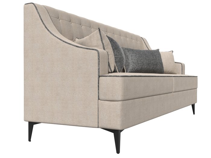 Прямой диван Марк бежевого цвета с серым кантом - лучшие Прямые диваны в INMYROOM