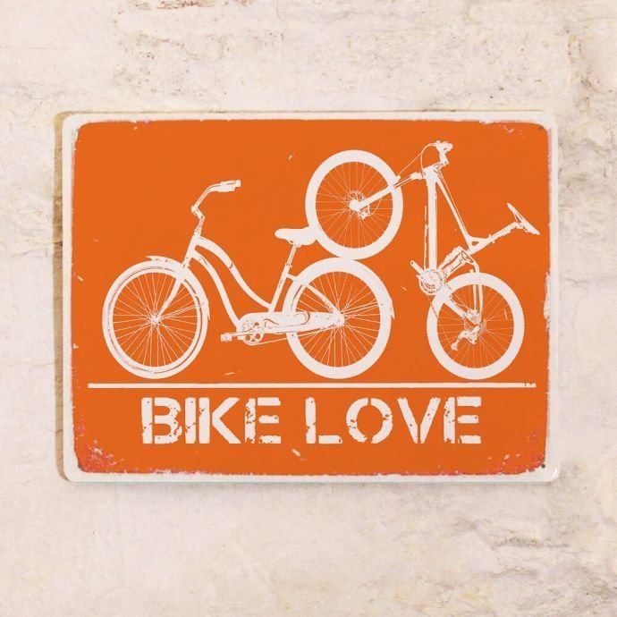 Жестяная табличка Bike Love
