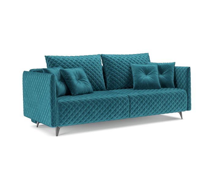 Прямой диван-кровать Вашингтон сине-зеленого цвета
