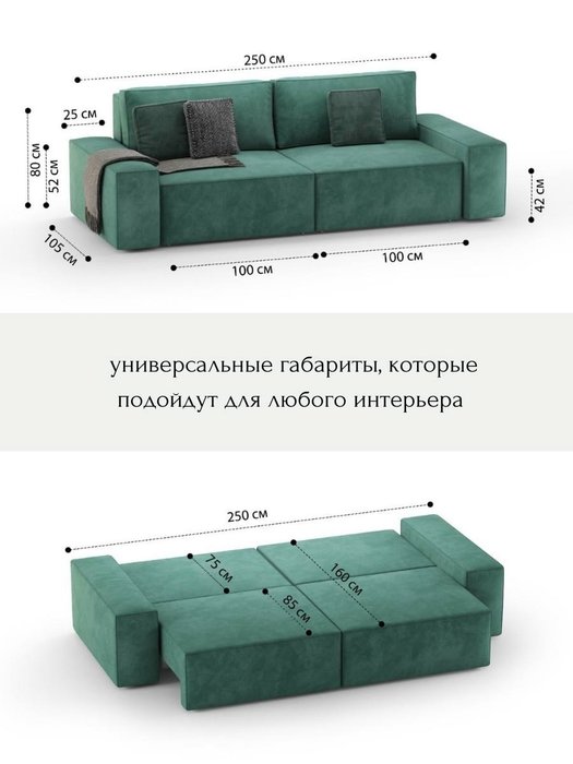 Диван модульный Формула зеленого цвета - лучшие Прямые диваны в INMYROOM