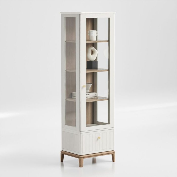Шкаф-витрина Crystal CR161 ванильного цвета - купить Шкафы витринные по цене 152800.0