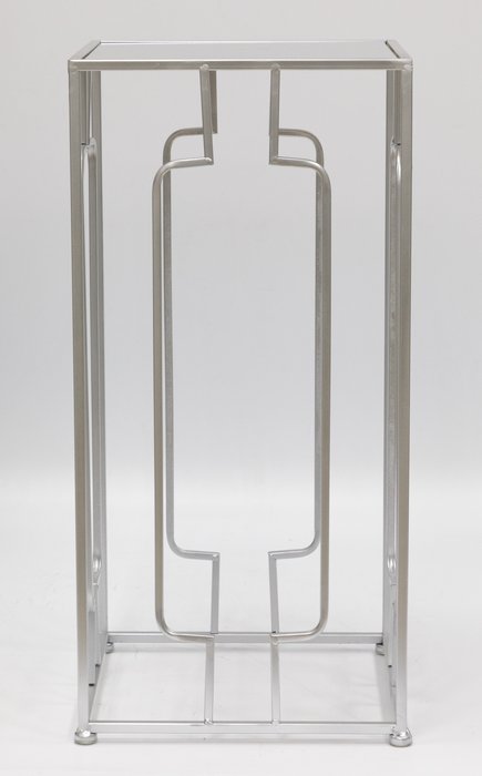 Консоль L серебряного цвета с зеркальной столешницей - купить Консоли по цене 7800.0
