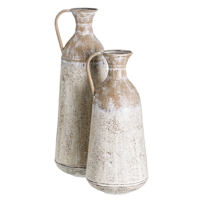 Металлическая ваза бело-бежевого цвета - купить Вазы  по цене 6740.0