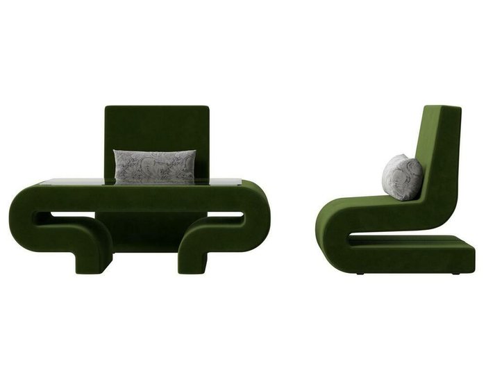Набор мягкой мебели Волна 3 зеленого цвета - купить Комплекты мягкой мебели по цене 66998.0
