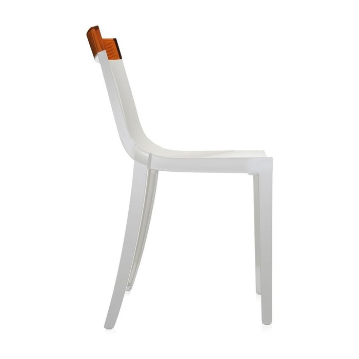 Стул Hi-Cut белого цвета с оранжевой вставкой  - лучшие Обеденные стулья в INMYROOM