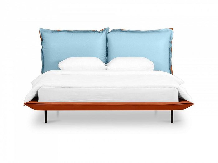 Кровать Barcelona 160х200 оранжево-голубого цвета - лучшие Кровати для спальни в INMYROOM