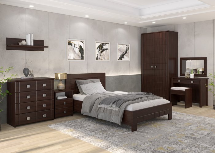 Кровать Изабель 120х200 темно-коричневого цвета - купить Кровати для спальни по цене 26608.0