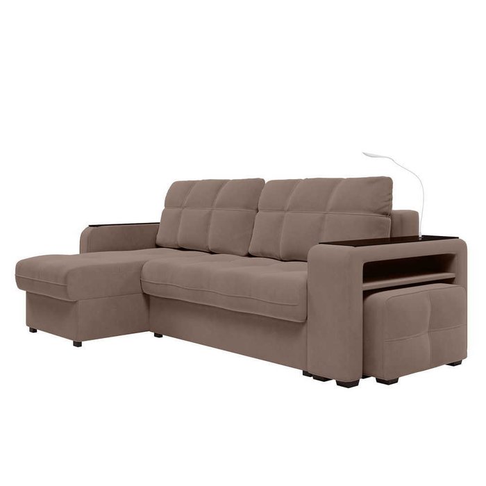Угловой диван-кровать Киль коричневого цвета - лучшие Угловые диваны в INMYROOM
