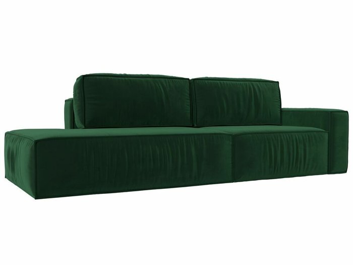 Прямой диван-кровать Прага модерн зеленого цвета подлокотник справа