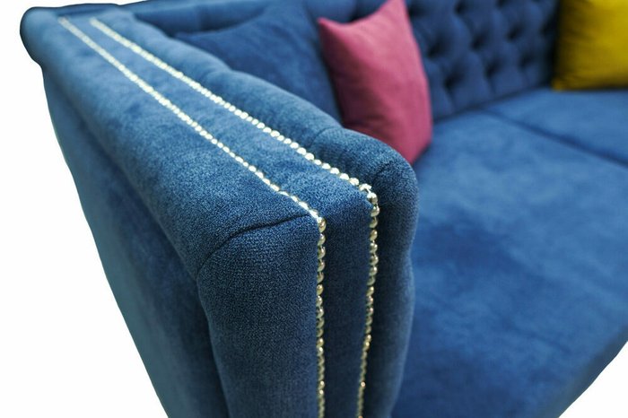 Прямой диван-кровать Капри синего цвета - лучшие Прямые диваны в INMYROOM