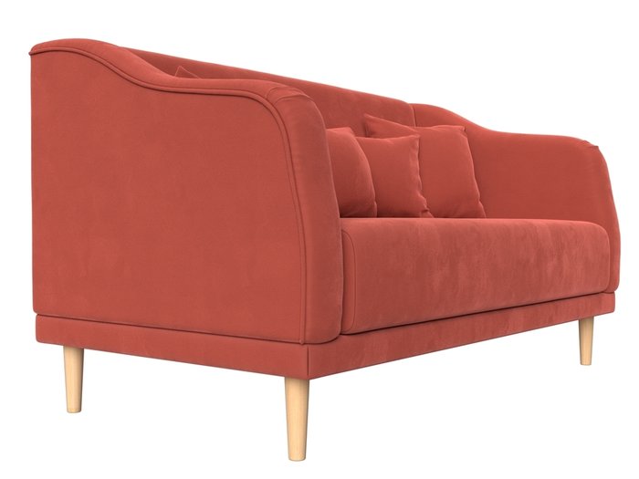 Прямой диван Киото кораллового цвета - лучшие Прямые диваны в INMYROOM
