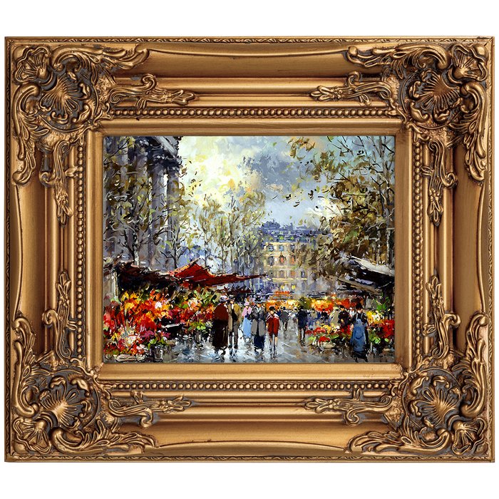 Репродукция картины Цветочный рынок Мадлен 