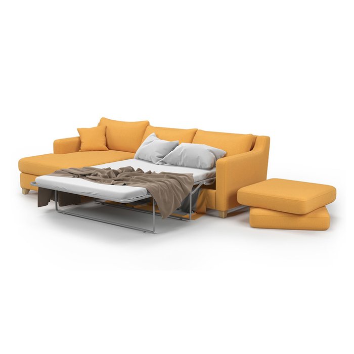 Угловой диван-кровать Mendini MTR желтого цвета - лучшие Угловые диваны в INMYROOM