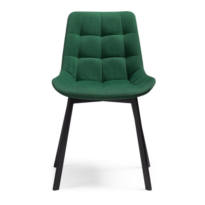 Стул Челси зеленого цвета на черных ножках - купить Обеденные стулья по цене 5690.0