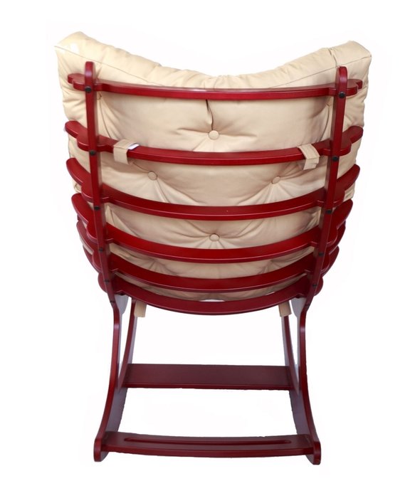Кресло-качалка Альба Плена бордово-бежевого цвета - лучшие Садовые кресла в INMYROOM