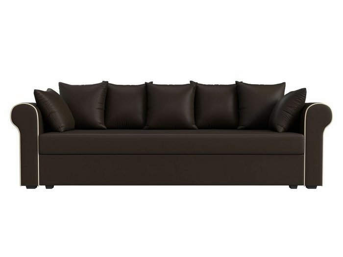 Прямой диван-кровать Рейн коричневого цвета (экокожа) - купить Прямые диваны по цене 28999.0
