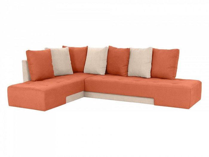 Угловой диван-кровать London бежево-оранжевого цвета - купить Угловые диваны по цене 116535.0