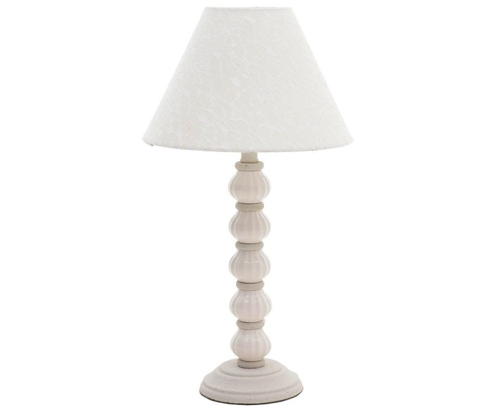 Настольная лампа с белым абажуром 