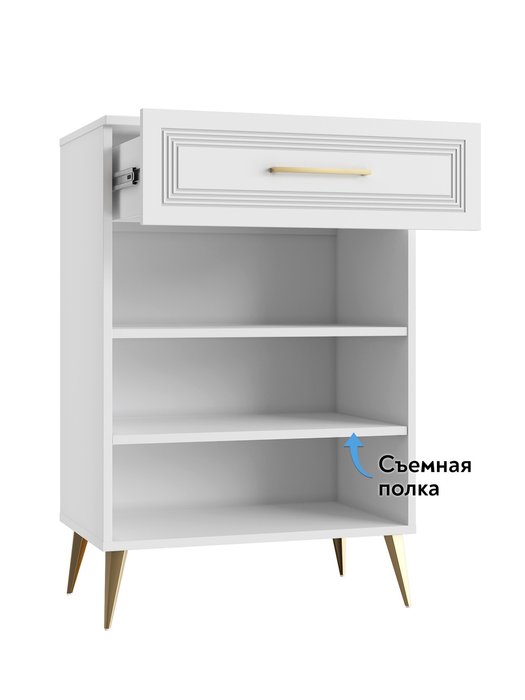 Комод Оливия ОЛ-08 цвет белый бриллиант/бланж - лучшие Комоды в INMYROOM