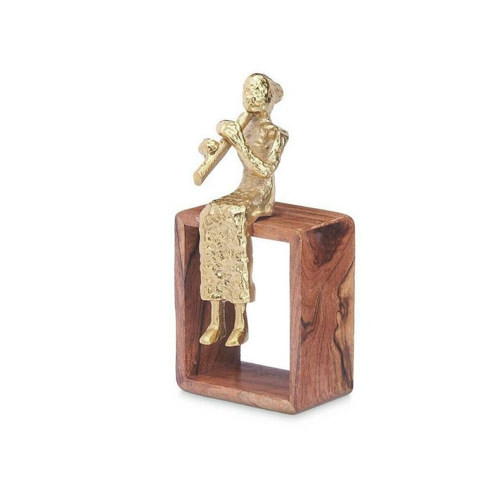 Декоративная фигура Сладкая флейта Коричневый Деревянный Металл 13 x 27 x 13 cm - лучшие Фигуры и статуэтки в INMYROOM