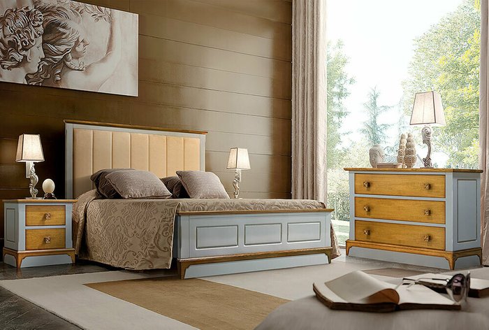 Кровать Brianson 140x200 серо-бежевого цвета - купить Кровати для спальни по цене 82560.0