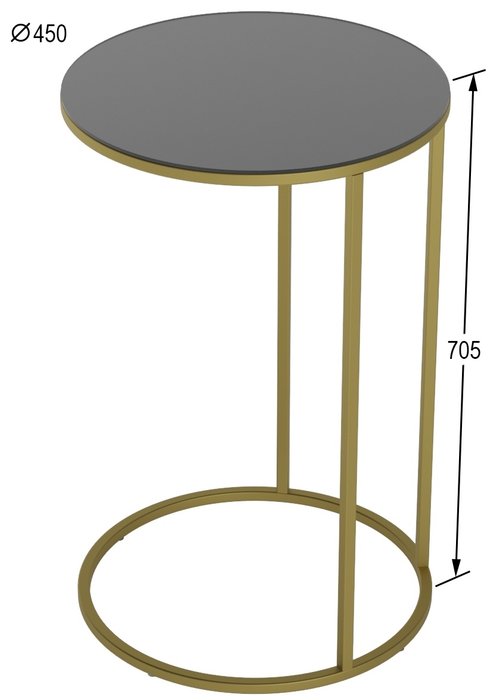 Стол кофейный Остин черно-золотого цвета - купить Кофейные столики по цене 4860.0