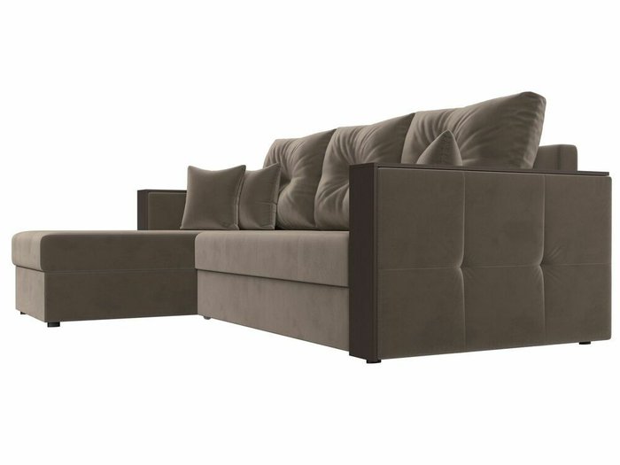 Угловой диван-кровать Валенсия светло-коричневого цвета левый угол - лучшие Угловые диваны в INMYROOM