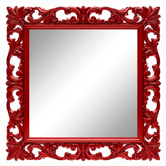 Настенное зеркало Стейн красного цвета