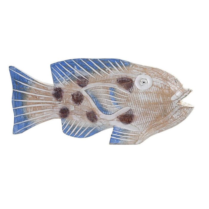 Декоративная фигура DKD Home Decor 40 x 5 x 18 cm Натуральный Синий Рыба Средиземноморье Декоративная фигура DKD Home Decor 40 x 5 x 18 cm Натуральный Синий Рыба Средиземноморье
