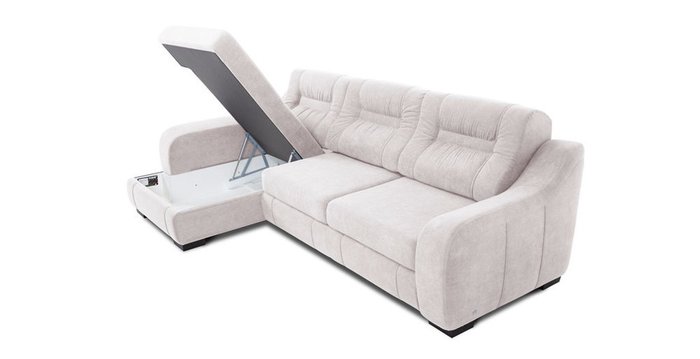 Угловой диван-кровать Ройс светло-бежевого цвета - лучшие Угловые диваны в INMYROOM