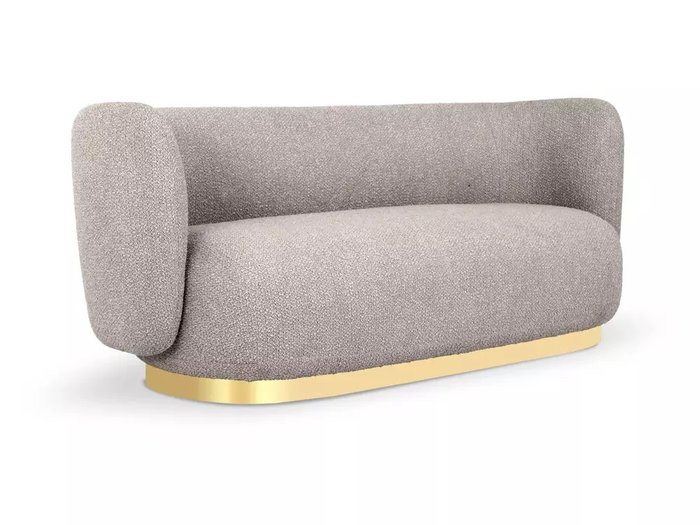 Диван Lucca L серо-бежевого цвета с золотым основанием  - купить Прямые диваны по цене 103680.0