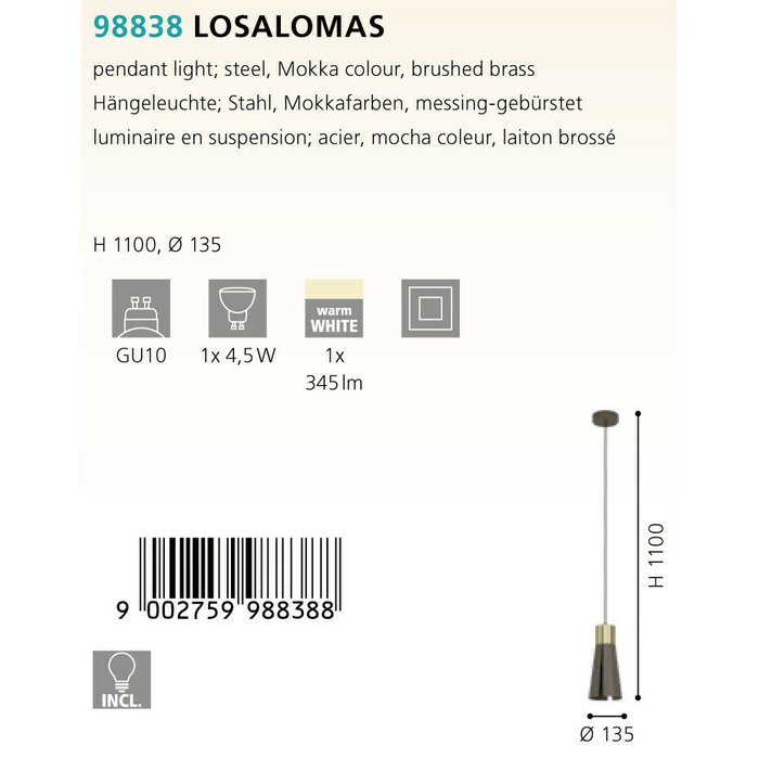 Люстра Eglo Losalomas 98838 - лучшие Подвесные светильники в INMYROOM