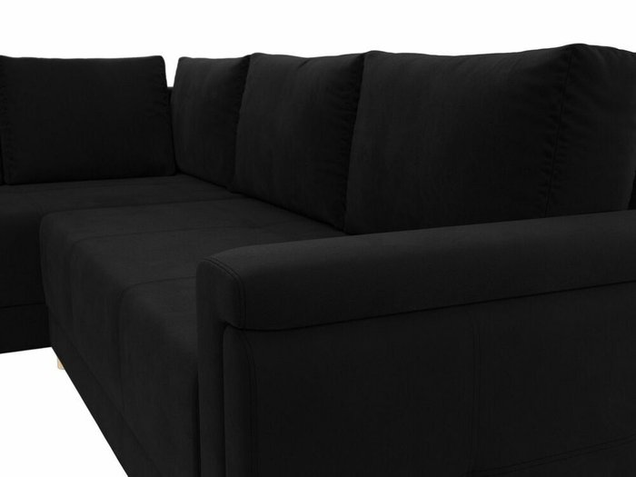 Угловой диван-кровать Лига 024 черного цвета левый угол - лучшие Угловые диваны в INMYROOM