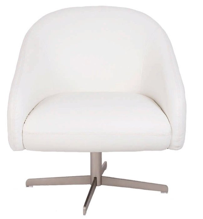 Кресло в обивке из кожи белого цвета - купить Интерьерные кресла по цене 101990.0