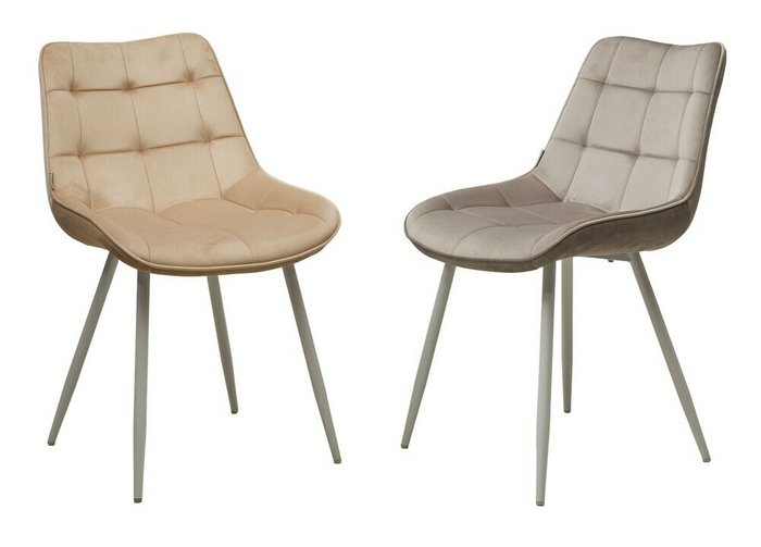 Стул Miami серого цвета с белыми ножками - купить Обеденные стулья по цене 5100.0
