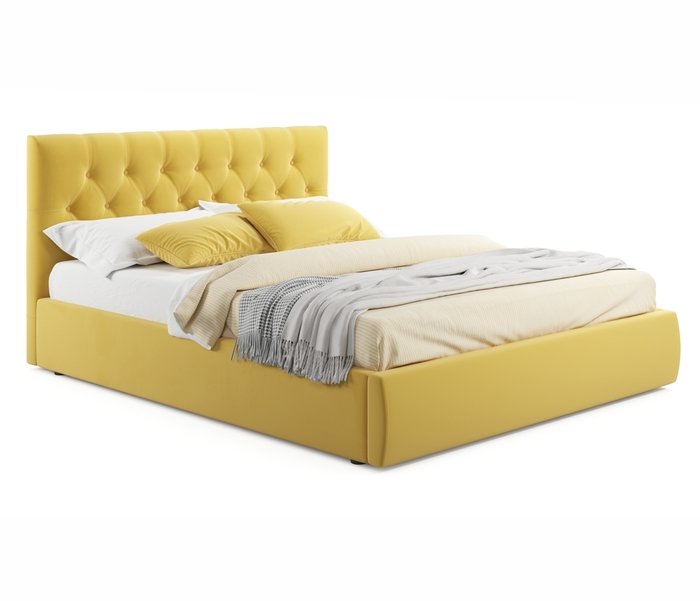Кровать Verona 160х200 с подъемным механизмом желтого цвета