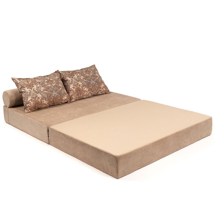 Бескаркасный диван-кровать Пейсли бежевого цвета - купить Бескаркасная мебель по цене 20990.0