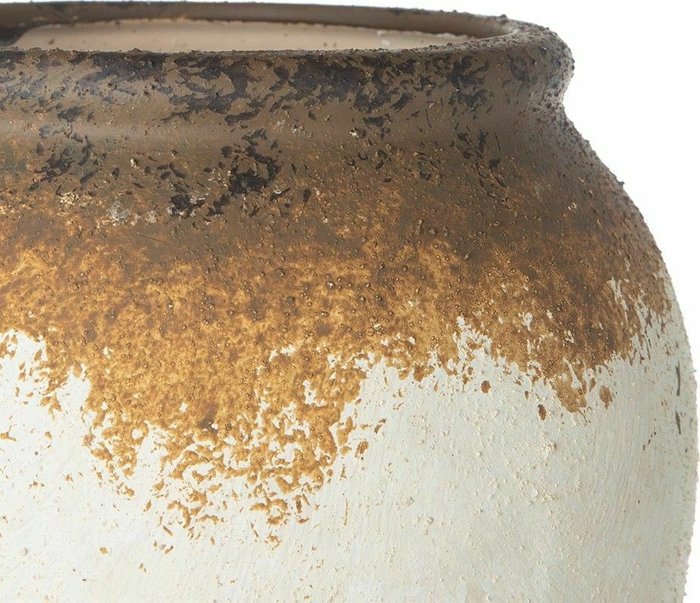 Керамическая ваза бело-коричневого цвета  - лучшие Вазы  в INMYROOM