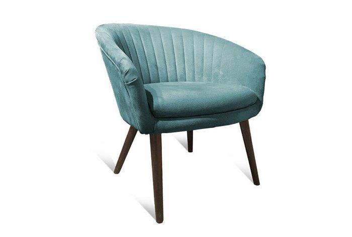 Кресло Тиана бирюзового цвета с ножками цвета венге - купить Интерьерные кресла по цене 28860.0