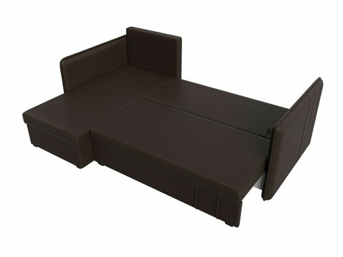 Угловой диван-кровать Слим коричневого цвета (экокожа) левый угол - лучшие Угловые диваны в INMYROOM