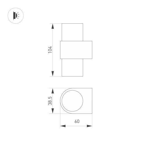 Настенный светодиодный светильник Arlight SP-Spicy-Wall-Mini-Twin-S104x39-2x3W Day4000 035563 - купить Бра и настенные светильники по цене 5586.0