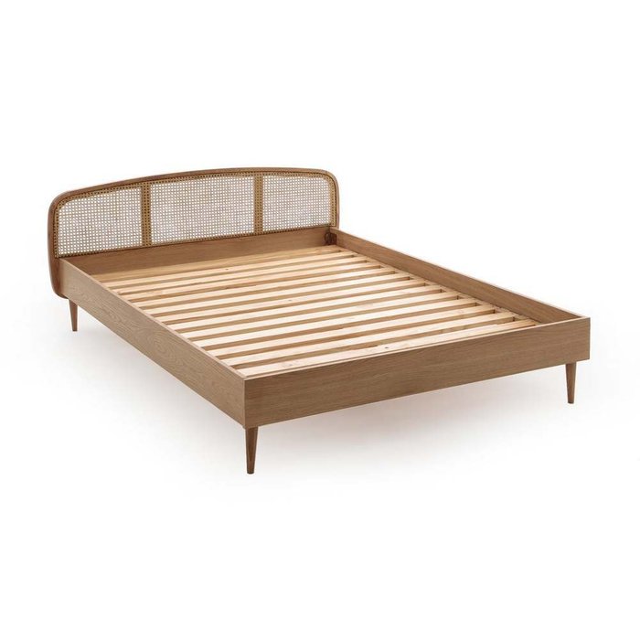 Кровать из дуба с реечным основанием Buisseau бежевого цвета - лучшие Кровати для спальни в INMYROOM