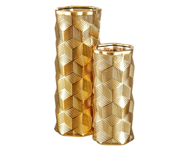 Керамическая ваза золотого цвета - купить Вазы  по цене 7240.0