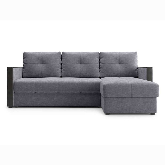 Угловой диван-кровать Винг серого цвета