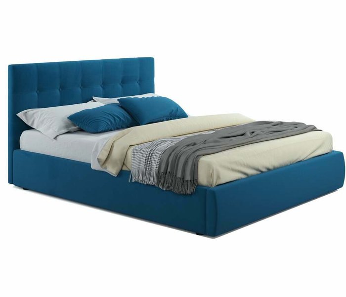 Кровать Selesta 180х200 с матрасом синего цвета