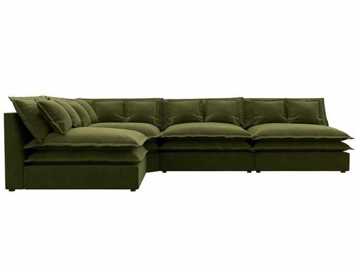 Угловой диван Лига 040 зеленого цвета левый угол - купить Угловые диваны по цене 91999.0