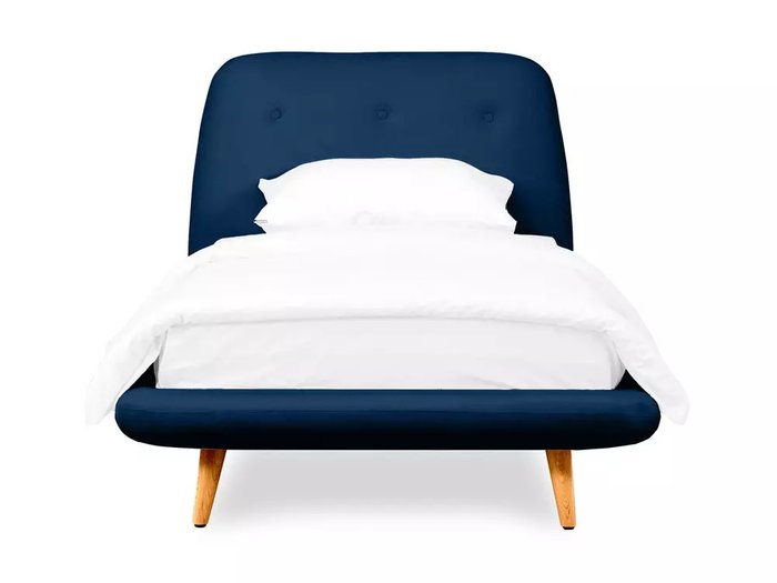 Кровать Loa 90х200 темно-синего цвета без подъемного механизма - купить Кровати для спальни по цене 44910.0